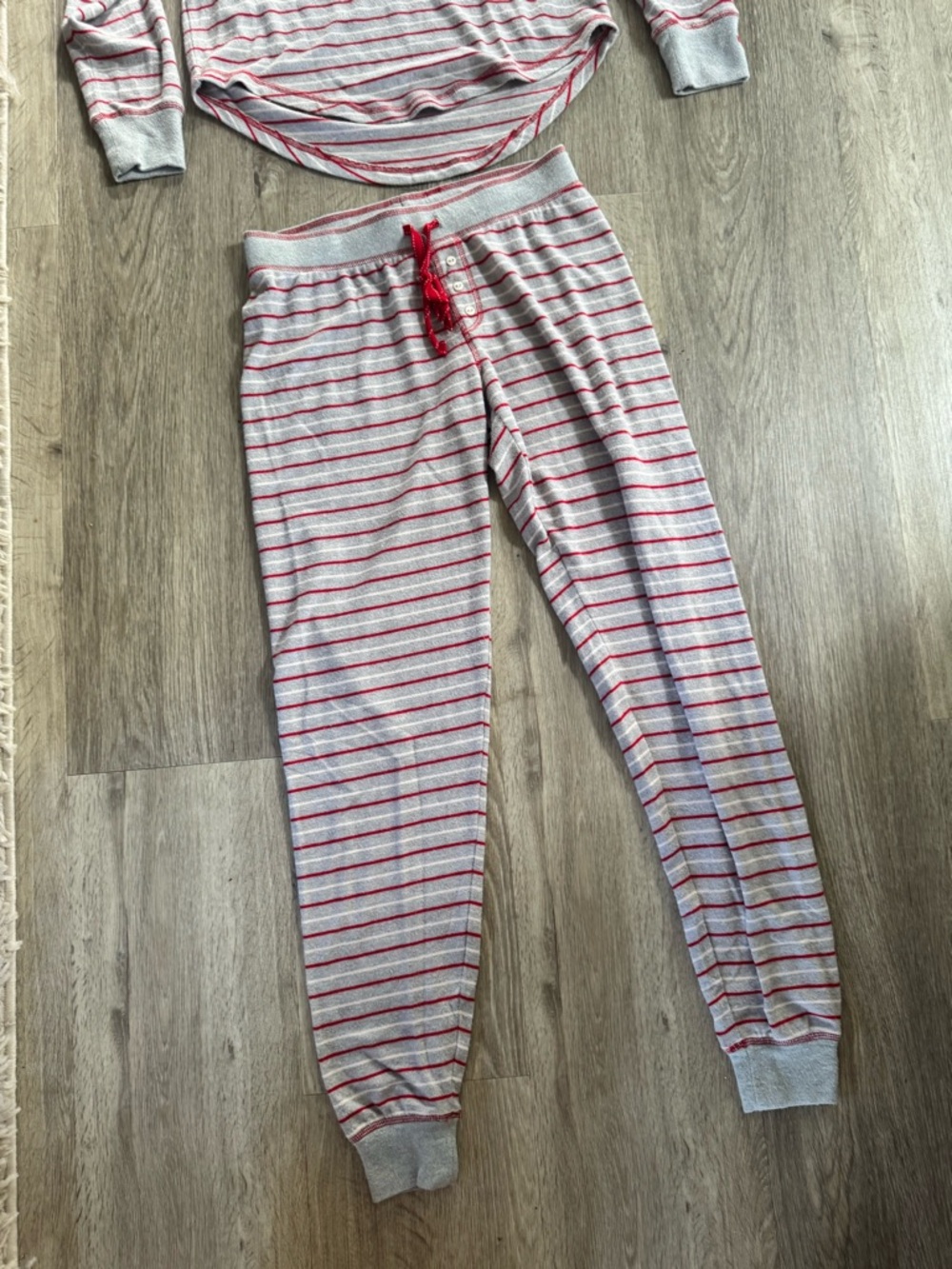 PJ Salvage Gray and Red Striped Women’s Pajama Set - Picture 2 of 8